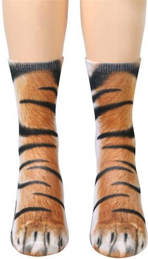 Dieren poten sokken - Sokken met dierenpoten motief - One size fits all -  Tijger | bol.com