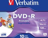 Verbatim 43508 DVD+R Wide Inkjet Printable ID Brand Schijven