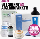 Get Skinny in 24 days Afslankpakket|Ketox24 & TimFit Aminozuren & Maaltijd afslankbooster SX-5 CAPPUCCINO