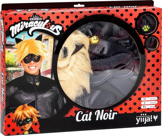 Déguisement de Cat Noir Miraculous Ladybug avec perruque pour garçon