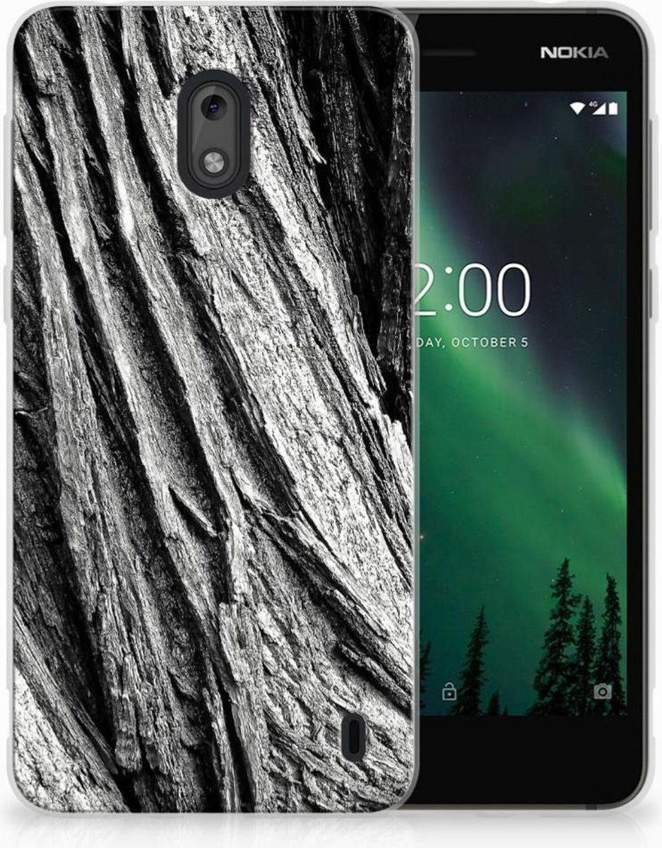 TPU Hoesje voor Bumper Hoesje Nokia 2 Boomschors Grijs
