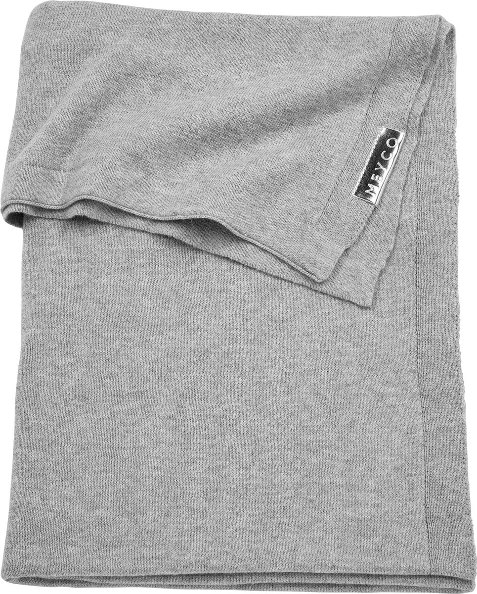 Meyco Knit Basic wiegdeken - 75x100cm - Grijs Melange Meyco Knit Basic wiegdeken - 75x100cm - Grijs Melange