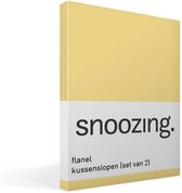 Snoozing - Flanel - Kussenslopen - Set van 2 - 40x60 cm - Geel