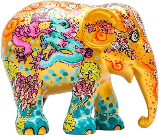 Elephant Parade Stay Gold - Handgemaakt Olifantenstandbeeld - 15 cm