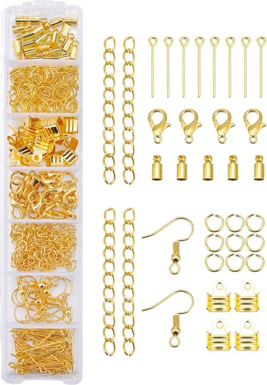 240 pièces diverses belles connexions de chaîne couleur or - fabrication de  bijoux -... | bol.com