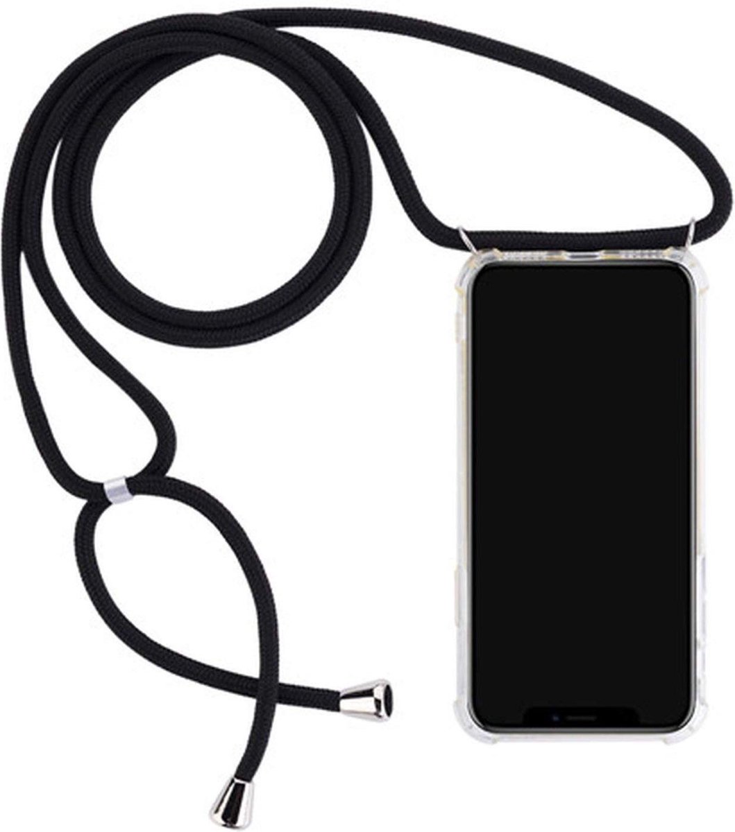 Telefoonhoesje Geschikt voor: iPhone X XS met koord - Kettinghoesje - Anti Shock - Transparant TPU - Draagriem voor Schouder / Nek - Schouder tas - ZT Accessoires