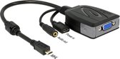 DeLOCK 65646 tussenstuk voor kabels USB Micro-B VGA (D-Sub) + USB Zwart