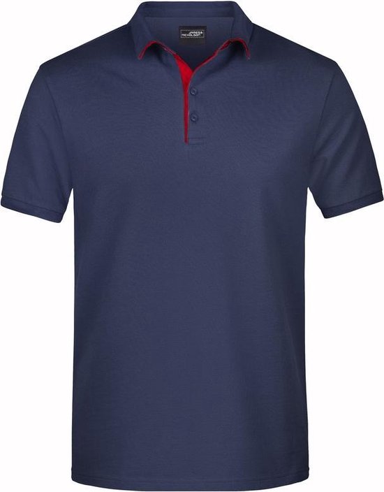 Grote maten polo shirt Golf Pro premium navy/rood voor - plus size... |