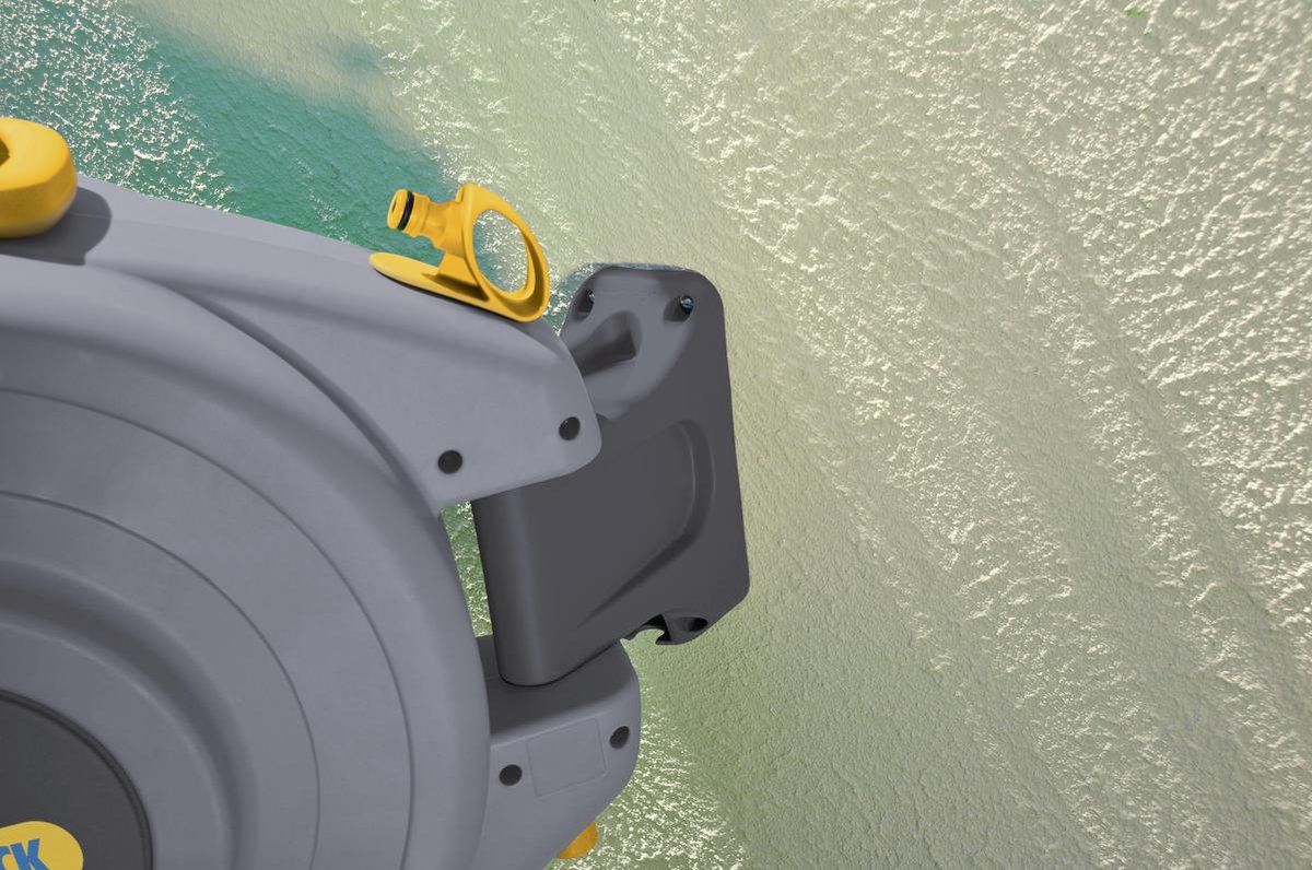 Hozelock Auto Reel 25 mètres - enrouleur mural automatique - Gris