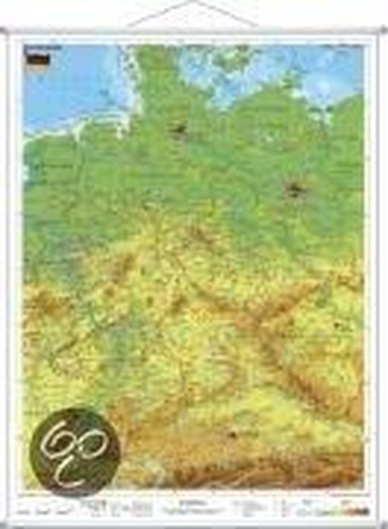 Deutschland physisch. Wandkarte mit Metallleiste - cover