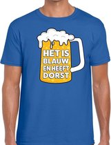 Blauw Het is blauw en heeft dorst t-shirt heren L