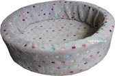 Napzzz Bontmand Ovaal Polka Dotz - Grijs 46x40x13 cm