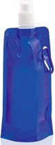 Waterzak 450ml BPA Vrij Navulbaar voor Festival Reizen en Camping – Hervulbare Fles Afwasbaar met Karabijn Haak - Blauw