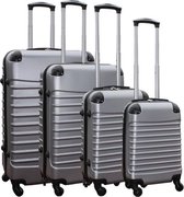 Travelerz kofferset 4 delig ABS - zwenkwielen - met cijferslot - zilver