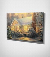 House In The Woods – Painting Canvas - 30 x 40 cm - Schilderij - Canvas - Slaapkamer - Wanddecoratie  - Slaapkamer - Foto op canvas