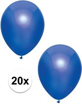 20x Ballons métalliques bleu foncé 30 cm - Décoration de fête / décoration ballons bleu foncé