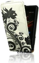 Alternate Flip Case Cover Hoesje Sony Xperia E Bloem/Zwart