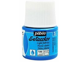 Pébéo Setacolor Fluoriserend Blauwe Textielverf - 45ml textielverf voor lichte stoffen