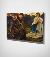 Saint George And The Dragon - Painting Canvas - 60 x 40 cm - Schilderij - Canvas - Slaapkamer - Wanddecoratie  - Slaapkamer - Foto op canvas