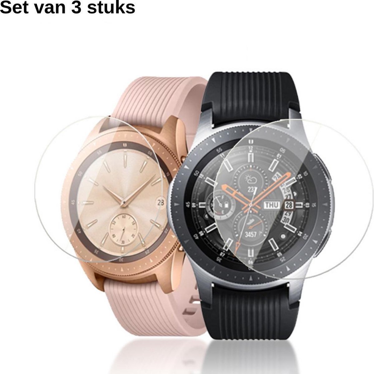 KELERINO. Screenprotector geschikt voor Samsung Galaxy Watch 42mm - Plastic - 3 stuks