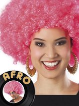 12 stuks: Pruik Afro - Neon Roze