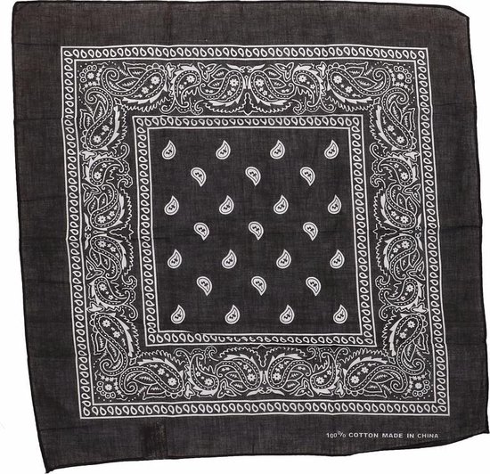Mouchoir bandana noir 55 x 55 cm | bol