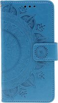 Shop4 - Geschikt voor iPhone 11 Pro Max Hoesje - Wallet Case Mandala Patroon Blauw
