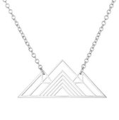 24/7 Jewelry Collection Driehoek Ketting - Piramide - Zilverkleurig