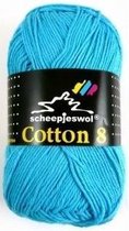 Cotton 8 Scheepjes 712 Turquoise. PAK MET 7 BOLLEN a 50 GRAM. KL.NUM. 2.