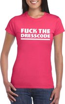 Fuck the dresscode dames shirt roze - Dames feest t-shirts M