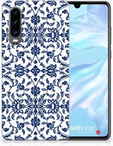 Huawei P30 Uniek TPU Hoesje Flower Blue