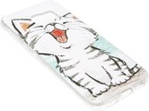 ADEL Siliconen Back Cover Softcase Hoesje Geschikt Voor Samsung Galaxy S6 Edge - Schattige Kat