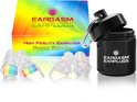 Eargasm High Fidelity oordoppen Pride Edition, inclusief twee maten oordopjes, een zwarte koker en een regenboogdoos.