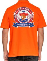 Holland Drinking Team poloshirt oranje voor heren XXL