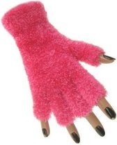 Fluffy Vingerloze handschoenen Roze