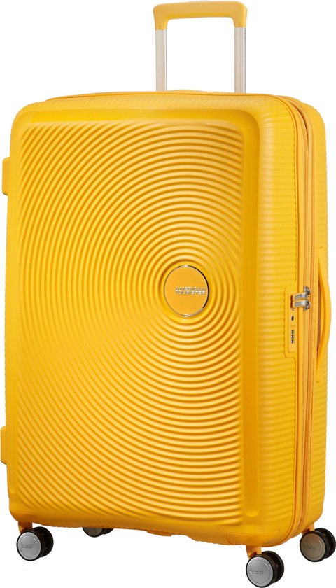 American Tourister Soundbox Expandable Spinner 77cm Golden Yellow