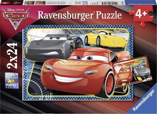 Apt versnelling Ademen Ravensburger puzzel Cars 3 Avonturen met Lightning McQueen - 2x24 stukjes -  kinderpuzzel | bol.com