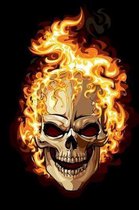 Flaming Skull Halloween Journal Notebook