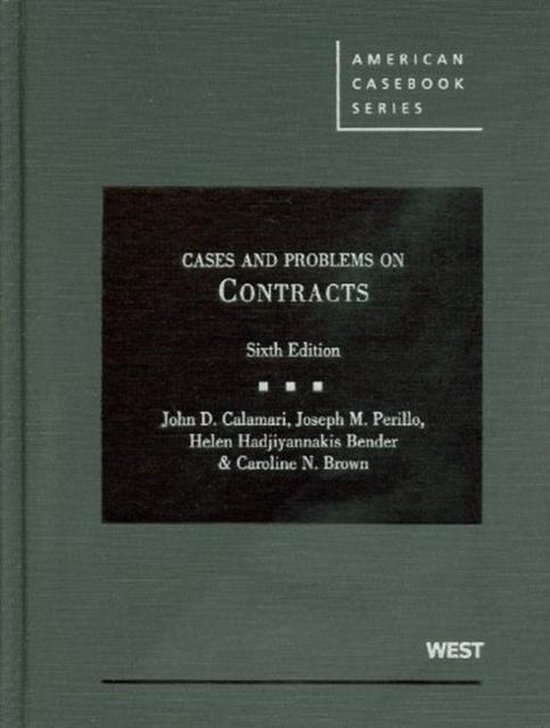 Cases and Problems on Contracts 9780314202857 John D. Calamari