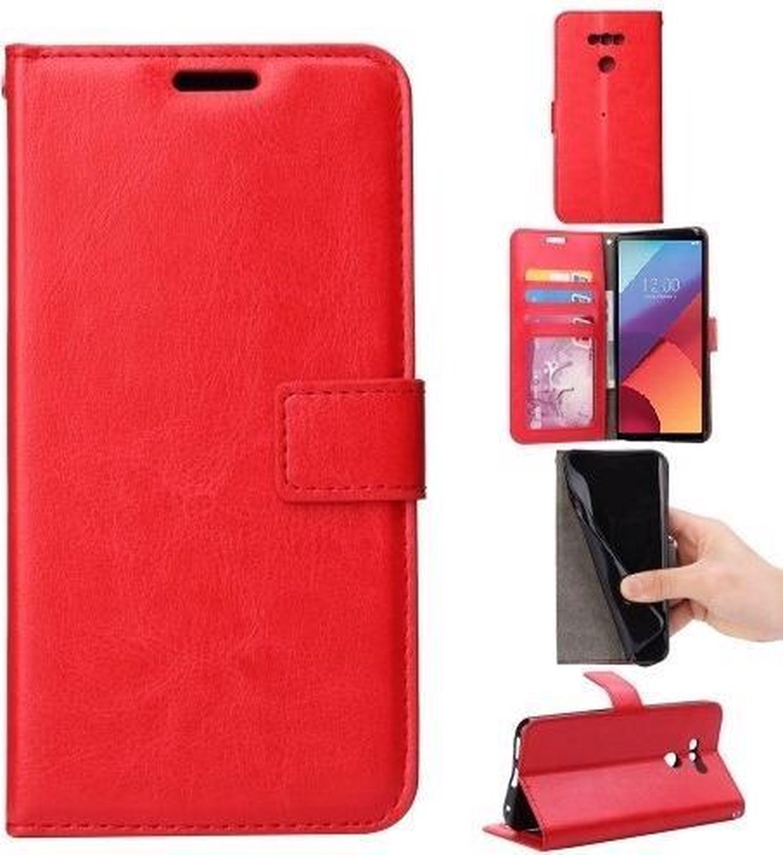 Sony Xperia L1 Book PU lederen Portemonnee hoesje Book case roze