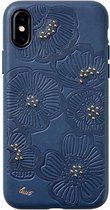 LAUT - iPhone X Hoesje - Back Case Flora Donker Blauw