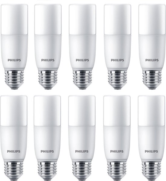 10 stuks - Philips LED Buislamp E27 9.5W 3000K 950lm Ø3.7x11.4cm | bol.com