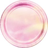 CREATIVE PARTY - 8 regenboogkleurige roze kartonnen borden - Decoratie > Borden