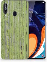 Geschikt voor Samsung Galaxy A60 Bumper Hoesje Green Wood