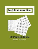 Large Print Word Finds 50 Puzzles Books
