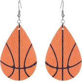 Fako Bijoux® - Oorbellen - Druppel - Kunstleer - Basketbal
