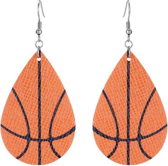 Fako Bijoux® - Boucles d'oreilles - Goutte - Cuir artificiel - Basketball |  bol.com