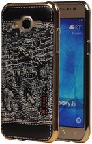 M-Cases Croco Design TPU Hoesje voor Galaxy J5 J500 Zwart