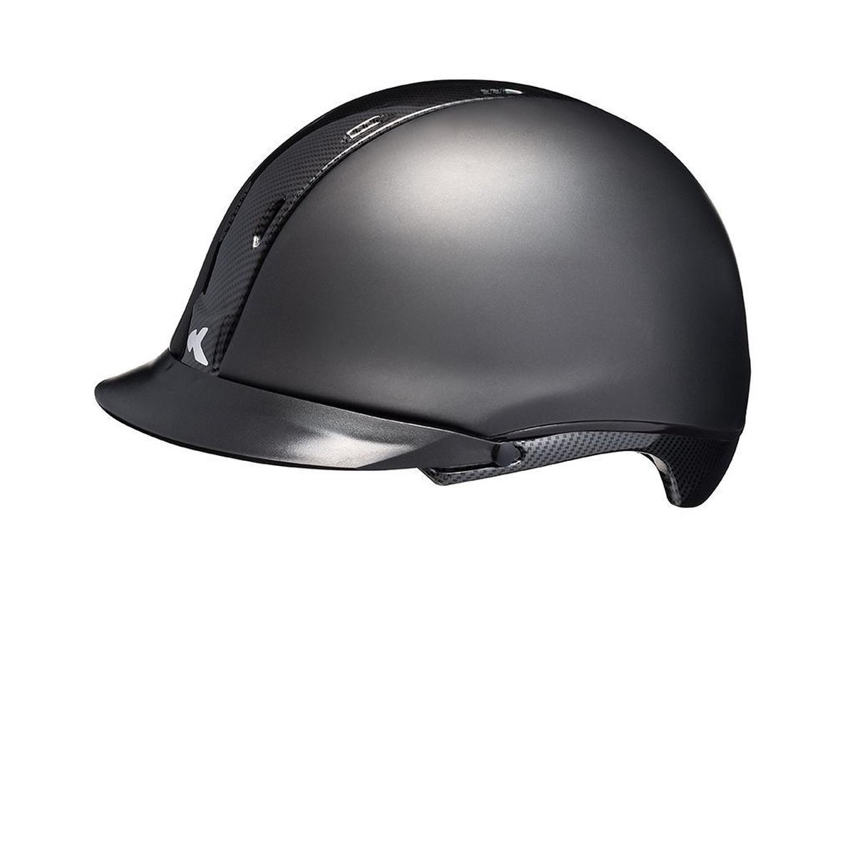 Tara L black matt star glossy KED  cap met hoofdomtrek: 57-63 cm