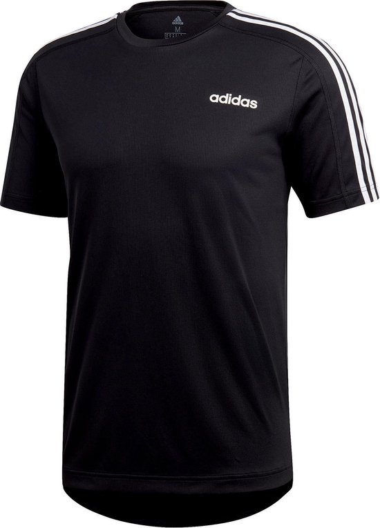 adidas D2M Tee 3S Sportshirt pour homme - Noir - Taille M | bol.com